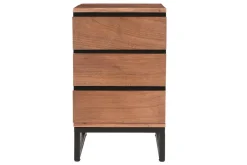 Miliboo Schreibtischcontainer mit 3 Schubladen aus massiver Akazie und Metallfuß HOORN* Design-schreibtische|Aufbewahrung Büro