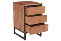 Miliboo Schreibtischcontainer mit 3 Schubladen aus massiver Akazie und Metallfuß HOORN* Design-schreibtische|Aufbewahrung Büro