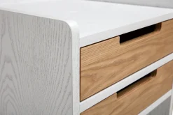 Miliboo Schreibtischcontainer skandinavisch weiß und Holz OPUS* Design-schreibtische|Aufbewahrung Büro