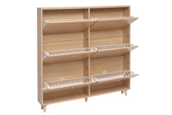 Miliboo Schuhschrank in hellem Holzdekor Eiche B126 cm SILVESTRE* Schuhschränke