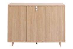 Miliboo Schuhschrank in hellem Holzdekor mit Eichenfurnier und goldfarbenem Metall B110 cm SILVESTRE* Schuhschränke