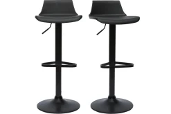 Miliboo Schwarze 360° drehbare und höhenverstellbare Design-Barhocker (2er-Set) KRONOS* Barhocker