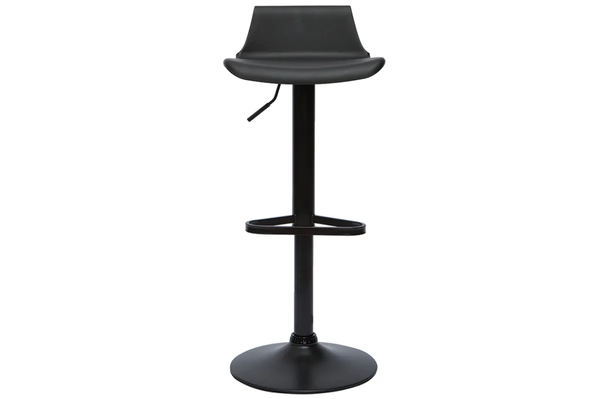 Miliboo Schwarze 360° drehbare und höhenverstellbare Design-Barhocker (2er-Set) KRONOS* Barhocker