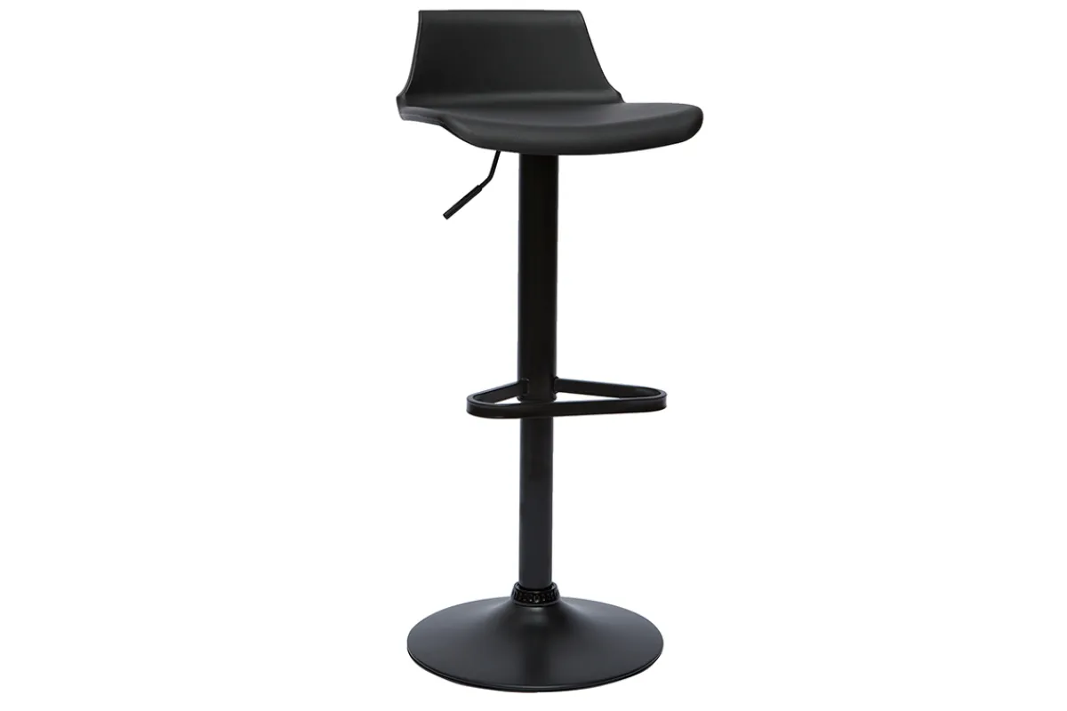 Miliboo Schwarze 360° drehbare und höhenverstellbare Design-Barhocker (2er-Set) KRONOS* Barhocker