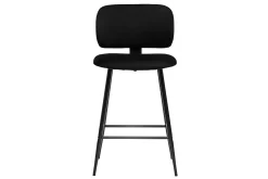Miliboo Schwarze Barhocker aus Samtstoff und Metall H70 cm (2er-Set) ATRIUM* Barhocker