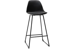 Miliboo Schwarze Designer-Barhocker mit Metallbeinen 65 cm (2er-Set) FRANZ* Barhocker