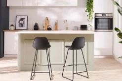 Miliboo Schwarze Designer-Barhocker mit Metallbeinen 65 cm (2er-Set) FRANZ* Barhocker
