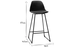 Miliboo Schwarze Designer-Barhocker mit Metallbeinen 65 cm (2er-Set) FRANZ* Barhocker