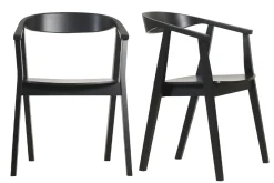 Miliboo Schwarze Design-Stühle aus Holz (2er- Set) BAHIA* Design-stühle