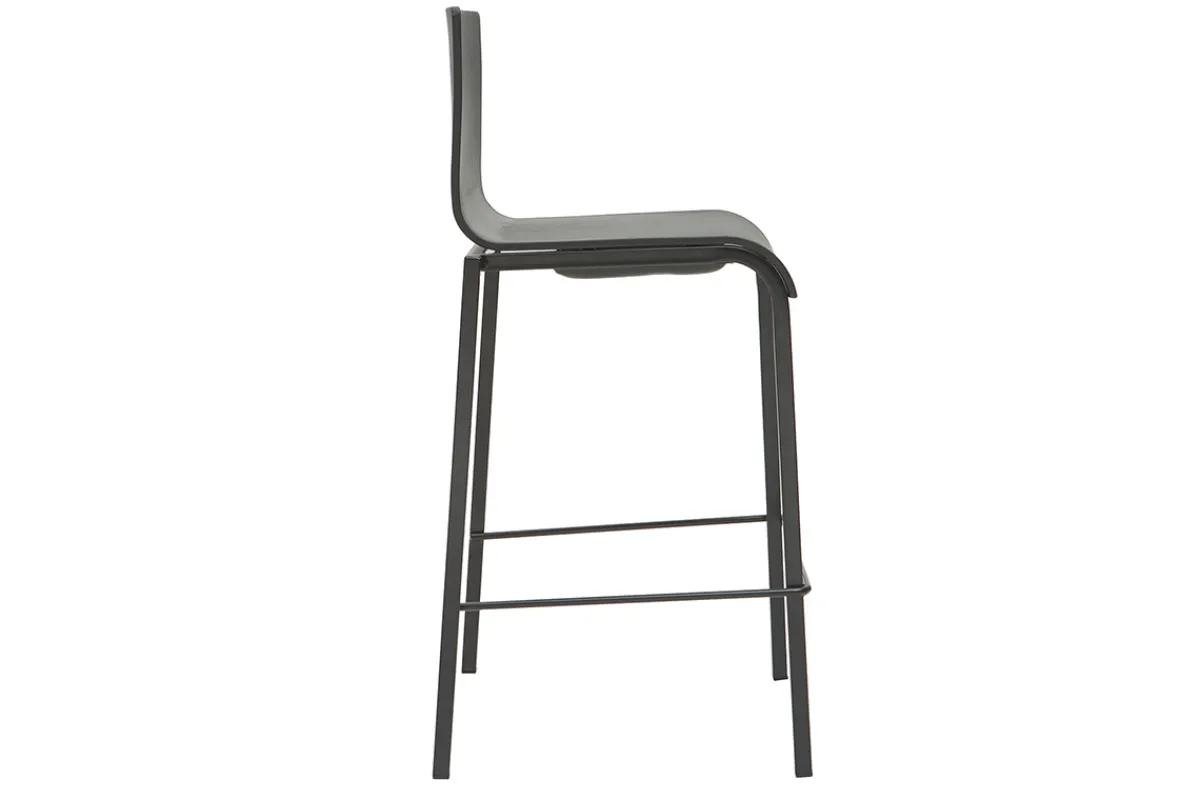 Miliboo Schwarze stapelbare Designer-Barhocker H65 cm (2er-Satz) KUPA* Barhocker