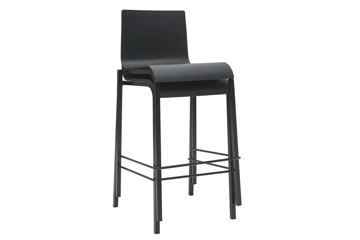 Miliboo Schwarze stapelbare Designer-Barhocker H65 cm (2er-Satz) KUPA* Barhocker