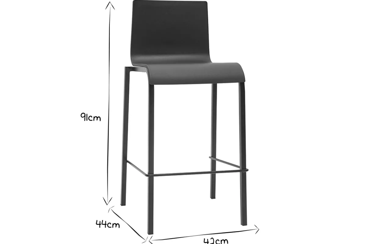 Miliboo Schwarze stapelbare Designer-Barhocker H65 cm (2er-Satz) KUPA* Barhocker