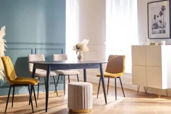 Miliboo Schwarzer ausziehbarer Tisch 130-160 cm NORDECO* Ausziehtische
