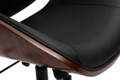 Miliboo Schwarzer Design-Bürostuhl mit dunklem Holz und schwarzem Metall MUSK* Bürostühle|Ergonomischer Bürostühle