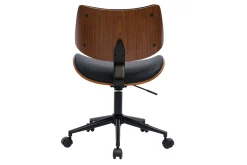 Miliboo Schwarzer Design-Bürostuhl mit Rollen, dunkles Walnussholz und schwarzes Metall MALMO* Bürostühle|Bürostuhl Zum Kleinen Preis