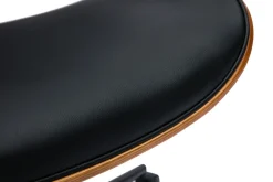 Miliboo Schwarzer Design-Bürostuhl mit Rollen, dunkles Walnussholz und schwarzes Metall MALMO* Bürostühle|Bürostuhl Zum Kleinen Preis