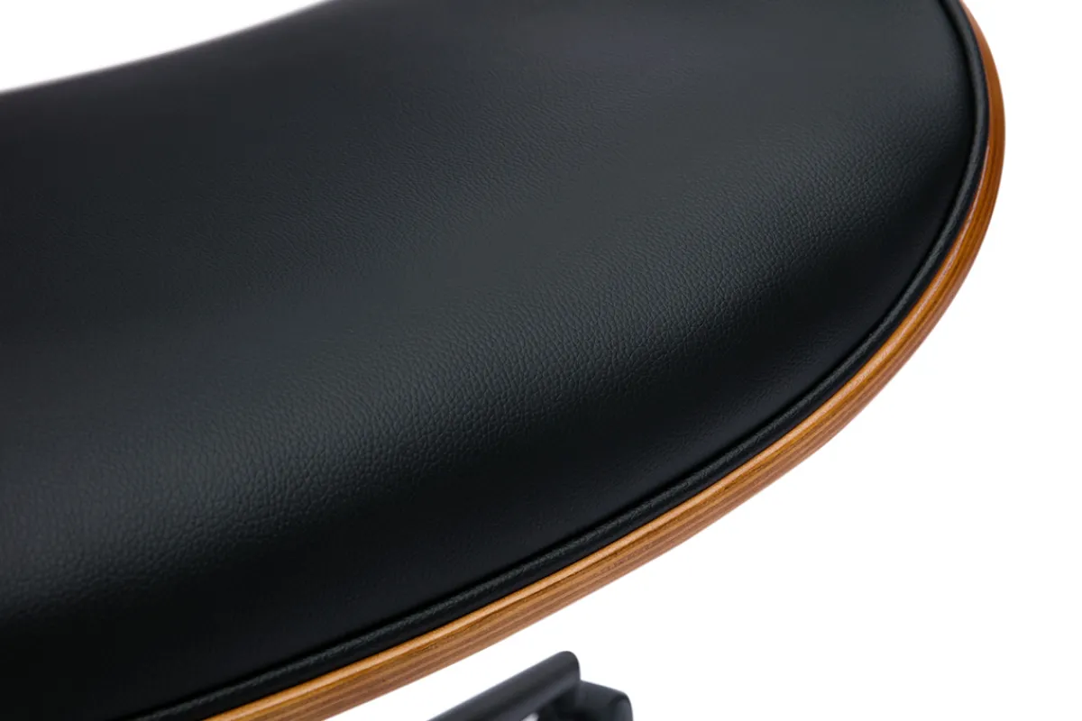 Miliboo Schwarzer Design-Bürostuhl mit Rollen, dunkles Walnussholz und schwarzes Metall MALMO* Bürostühle|Bürostuhl Zum Kleinen Preis