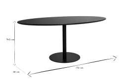Miliboo Schwarzer ovaler Design-Esstisch B170 cm HALIA* Esstische