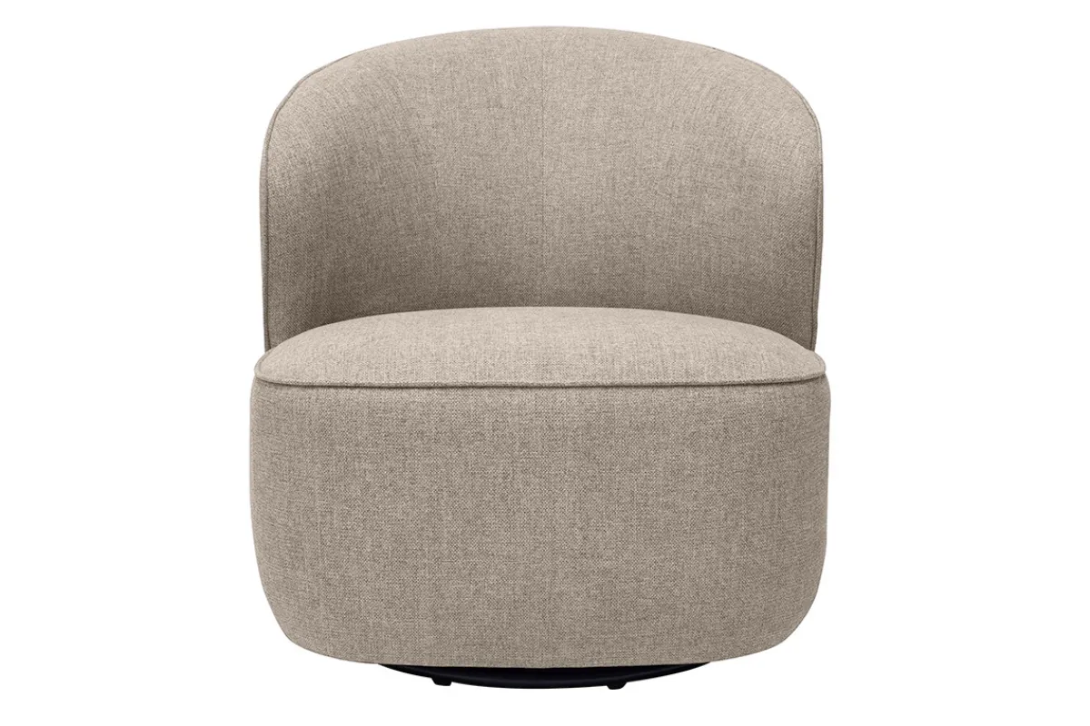 Miliboo Schwenksessel im trendigen Design aus taupefarbenem strukturiertem Samteffektstoff AMBER* Design-sessel|Sessel