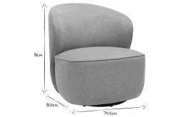 Miliboo Schwenksessel im trendigen Design aus taupefarbenem strukturiertem Samteffektstoff AMBER* Design-sessel|Sessel