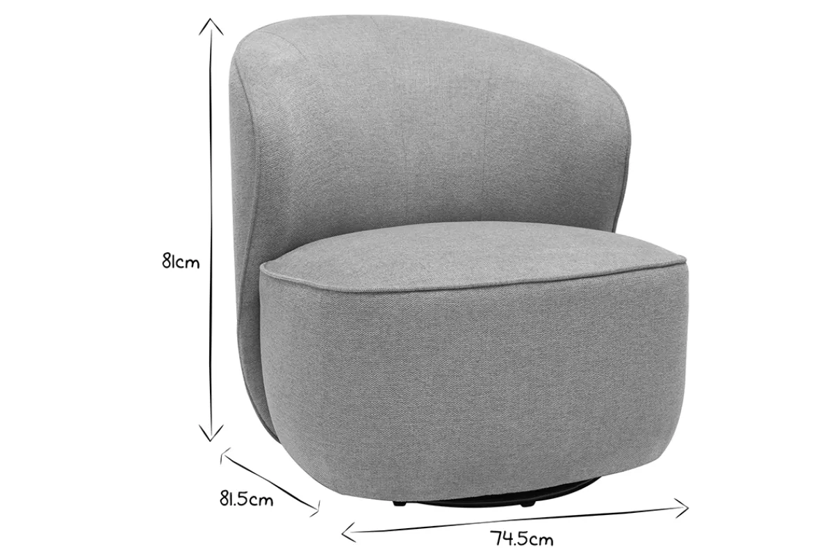 Miliboo Schwenksessel im trendigen Design aus taupefarbenem strukturiertem Samteffektstoff AMBER* Design-sessel|Sessel