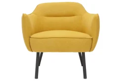 Miliboo Senfgelber Designer-Stoffsessel mit Samteffekt LAURENS* Design-sessel|Sessel