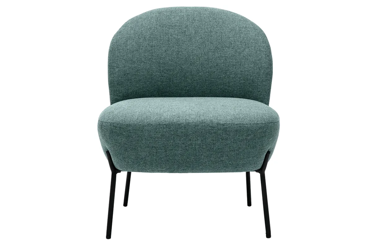 Miliboo Sessel aus graugrünem Stoff und schwarzem Metall BELEY* Design-sessel|Sessel