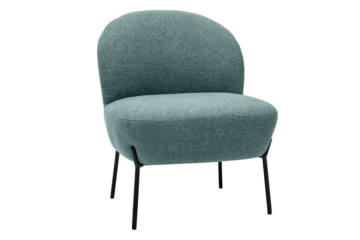 Miliboo Sessel aus graugrünem Stoff und schwarzem Metall BELEY* Design-sessel|Sessel