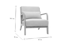 Miliboo Sessel aus hellem Holz und beigem Stoff mit Samteffekt DERRY* Design-sessel|Sessel