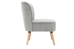Miliboo Sessel aus hellgrauem Samtstoff und hellem Holz KAHLO* Design-sessel|Sessel