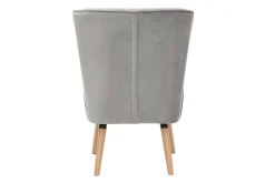 Miliboo Sessel aus hellgrauem Samtstoff und hellem Holz KAHLO* Design-sessel|Sessel