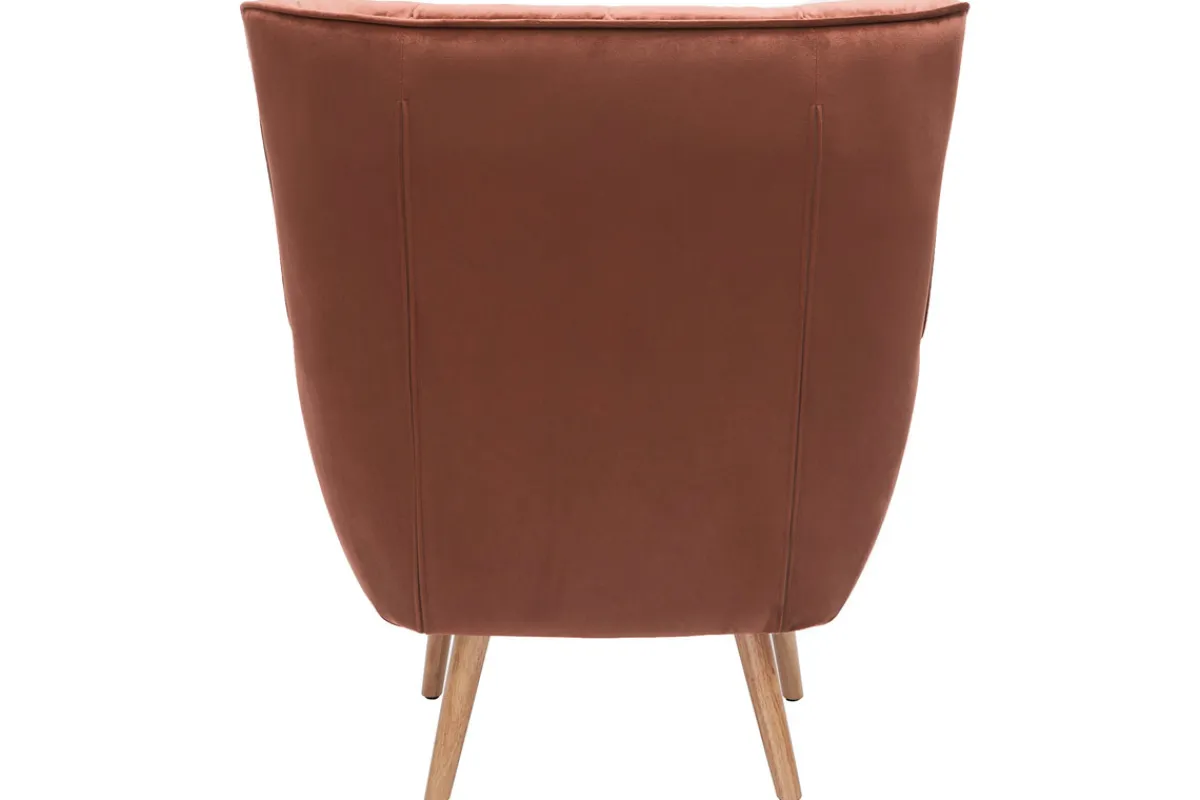 Miliboo Sessel aus rotem Samt und massivem Hevea AVERY* Design-sessel|Sessel