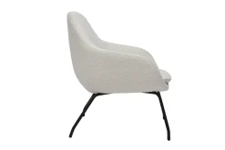 Miliboo Sessel aus Stoff mit Bouclé-Wolleffekt in Ecru und schwarzem Metall MAYNE* Design-sessel|Sessel
