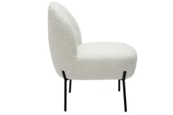 Miliboo Sessel aus Stoff mit Bouclé-Wolleffekt in Ecru und schwarzem Metall BELEY* Design-sessel|Sessel