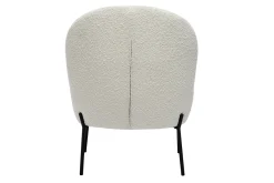 Miliboo Sessel aus Stoff mit Bouclé-Wolleffekt in Ecru und schwarzem Metall BELEY* Design-sessel|Sessel