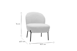 Miliboo Sessel aus Stoff mit Bouclé-Wolleffekt in Ecru und schwarzem Metall BELEY* Design-sessel|Sessel