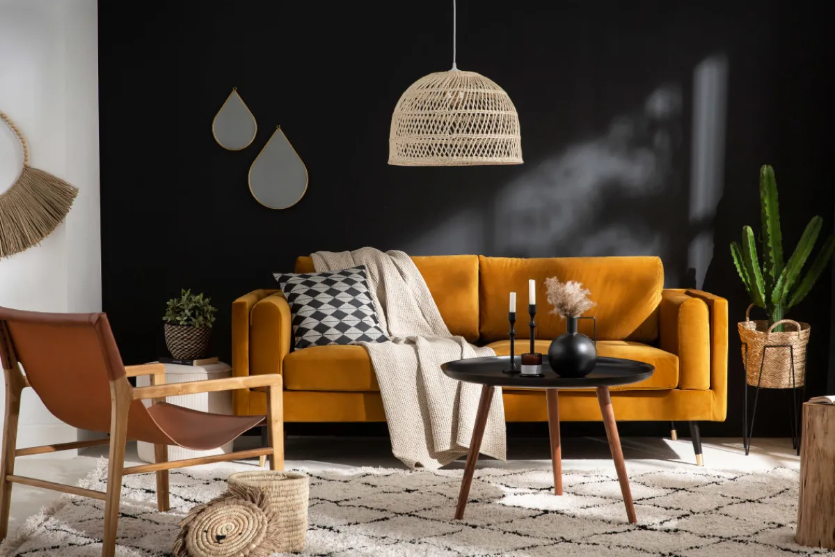Miliboo Sessel aus Teakholz und hellbraunem Leder CHILLY* Design-sessel|Sessel