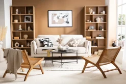 Miliboo Sessel aus Teakholz und naturfarbenem Rattan HAMMA* Design-sessel|Sessel