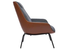 Miliboo Sessel braun mit dunkelgrauen strukturiertem Samtdesign MARCEAU* Design-sessel|Sessel