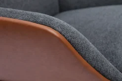 Miliboo Sessel braun mit dunkelgrauen strukturiertem Samtdesign MARCEAU* Design-sessel|Sessel