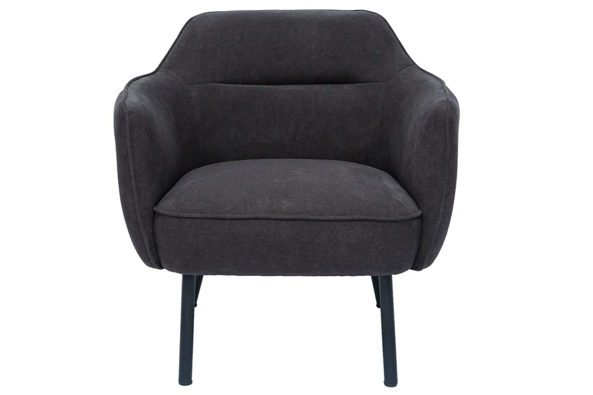 Miliboo Sessel dunkelgrauer Stoff mit Samteffekt LAURENS* Design-sessel|Sessel