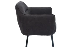 Miliboo Sessel dunkelgrauer Stoff mit Samteffekt LAURENS* Design-sessel|Sessel