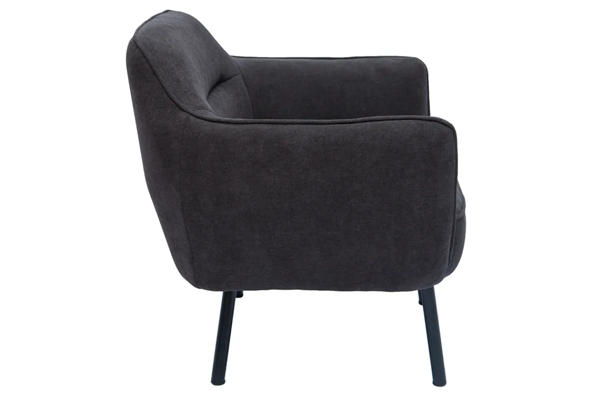 Miliboo Sessel dunkelgrauer Stoff mit Samteffekt LAURENS* Design-sessel|Sessel
