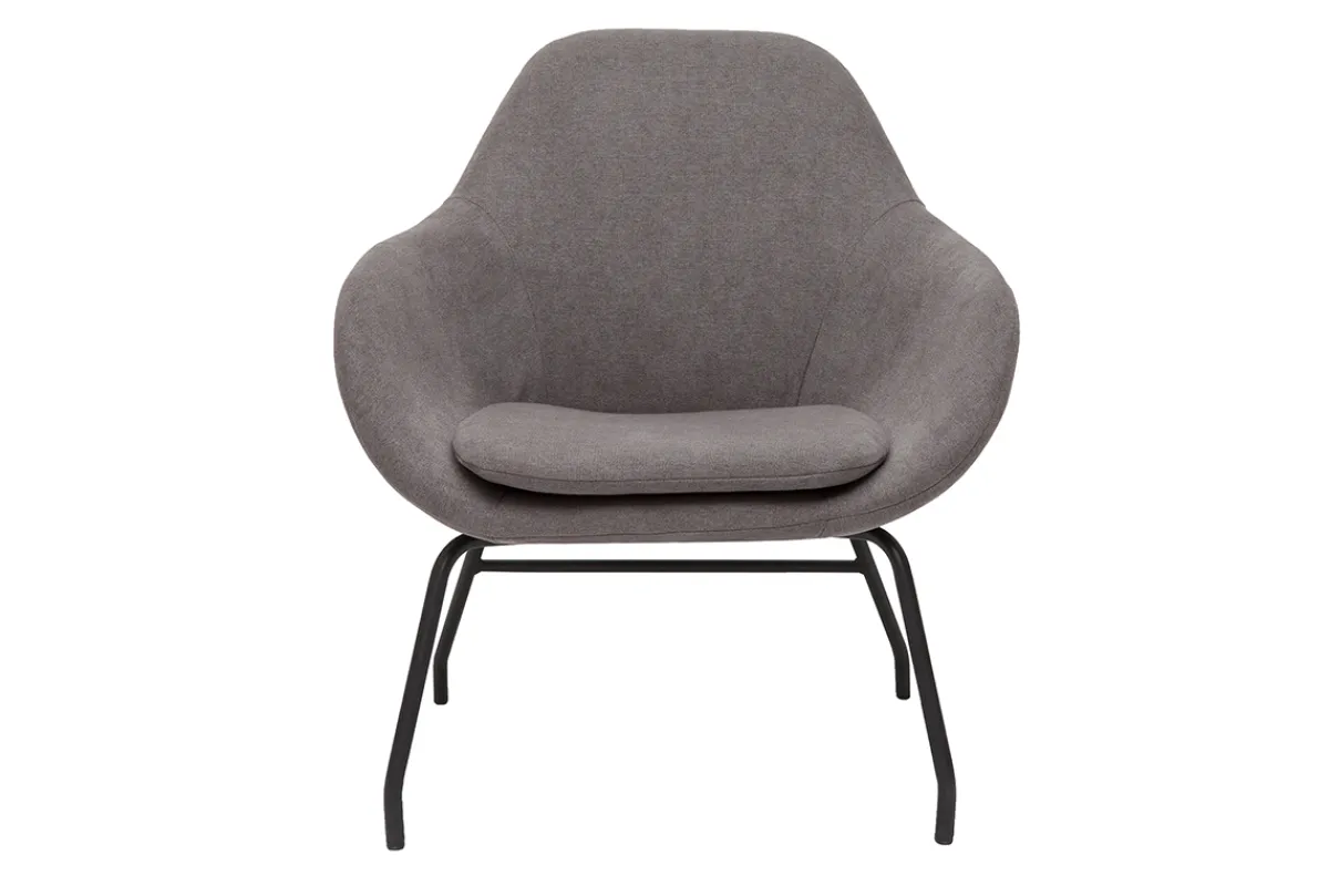 Miliboo Sessel grauer Stoff mit Samteffekt und schwarzes Metall MAYNE* Design-sessel|Sessel