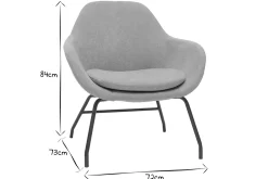 Miliboo Sessel grauer Stoff mit Samteffekt und schwarzes Metall MAYNE* Design-sessel|Sessel