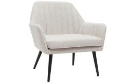 Miliboo Sessel im beigen Samtdesign mit Metallfuß GASTON* Design-sessel|Sessel