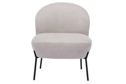 Miliboo Sessel im beigen Samtdesign mit schwarzem Metall BELEY* Design-sessel|Sessel