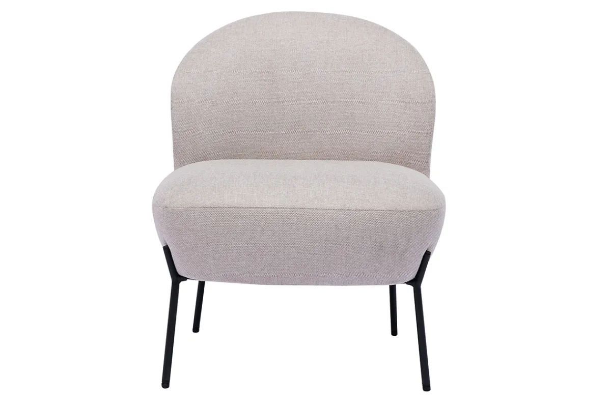 Miliboo Sessel im beigen Samtdesign mit schwarzem Metall BELEY* Design-sessel|Sessel