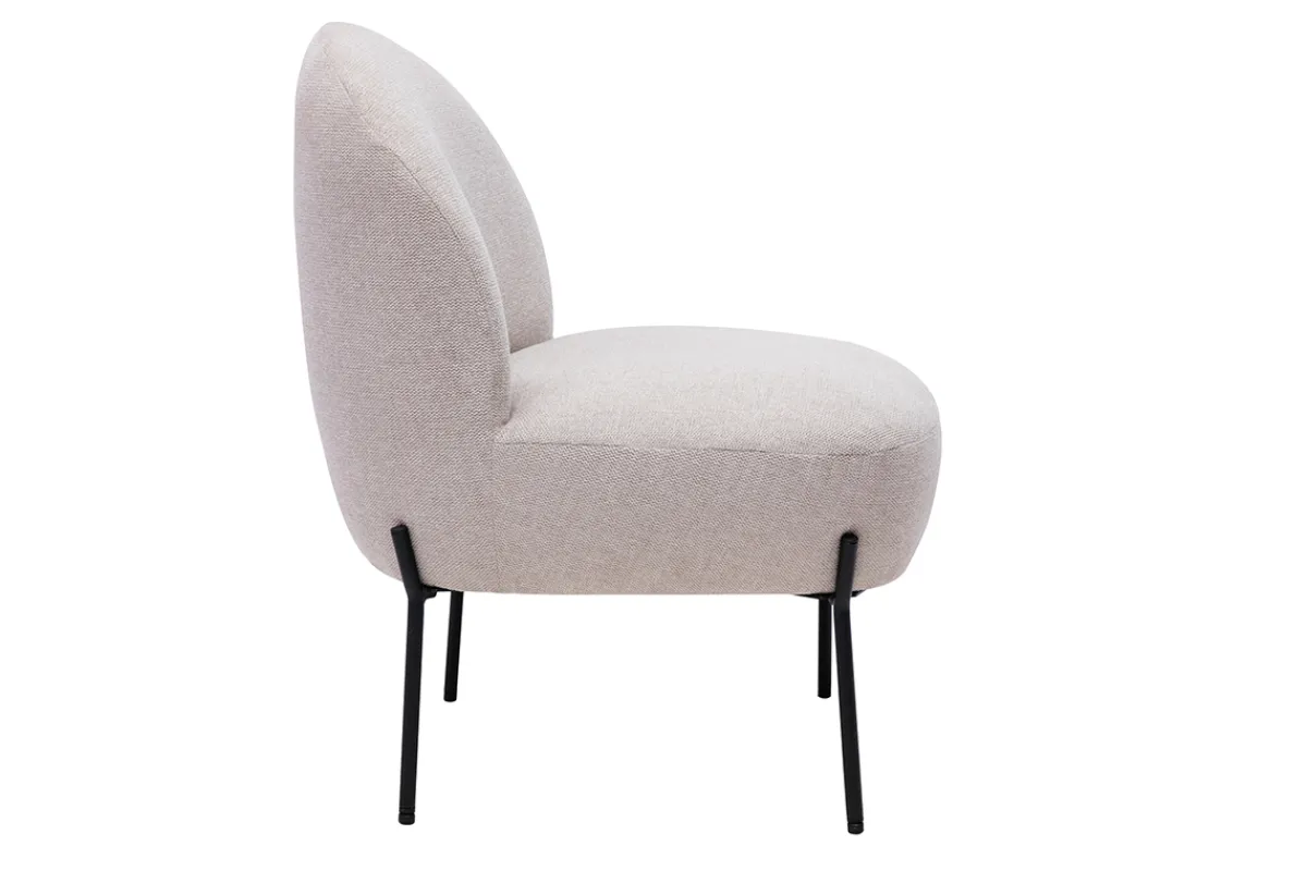 Miliboo Sessel im beigen Samtdesign mit schwarzem Metall BELEY* Design-sessel|Sessel
