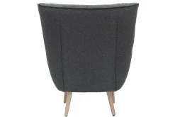 Miliboo Sessel im dunkelgrauen Samtdesign beige Holzfüße AVERY* Design-sessel|Sessel